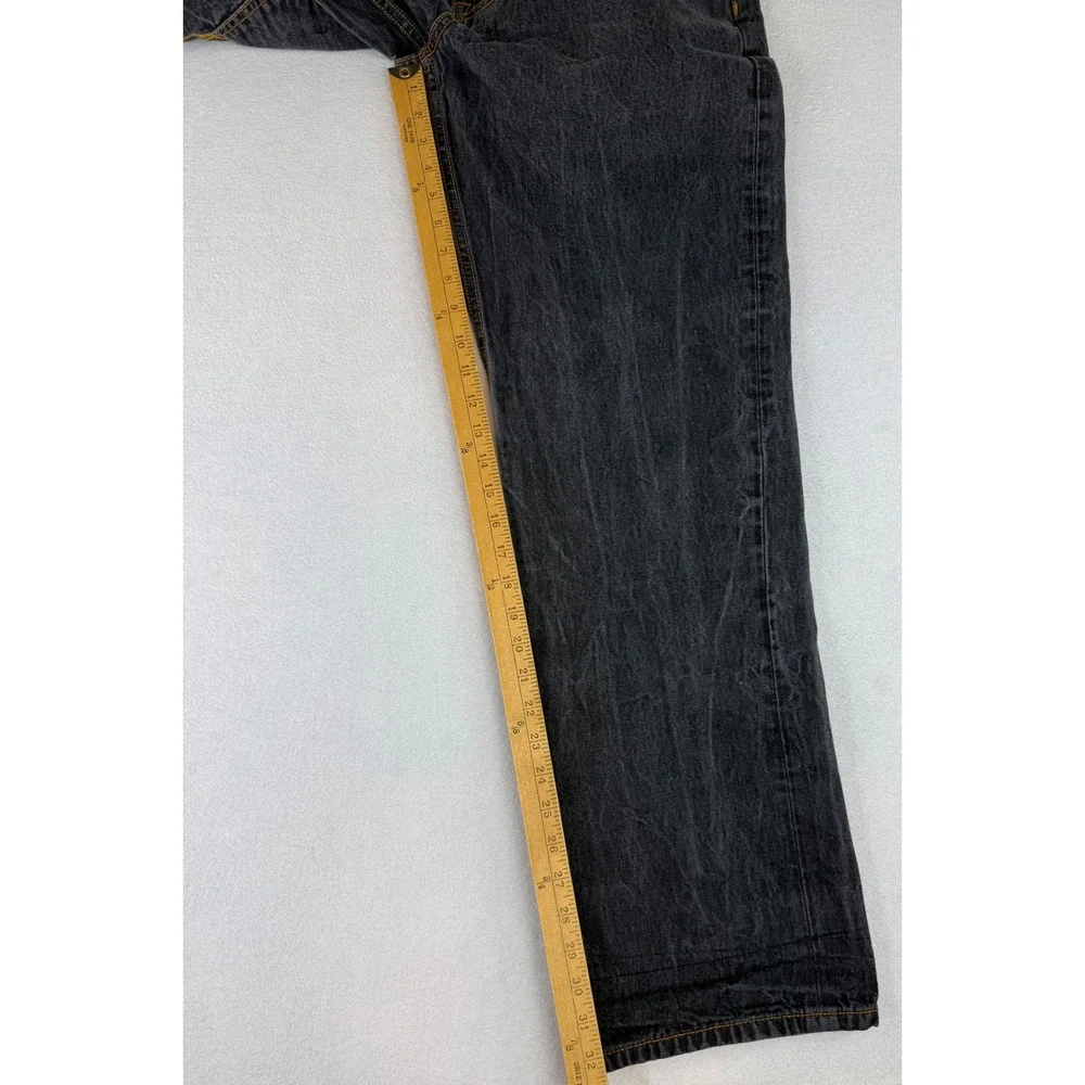 Rocawear Original Fit Jeans Mens 34x32 Black Dark Wash Baggy Straight Denim